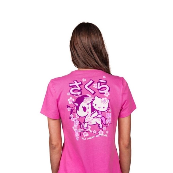 tokidoki x Hello Kitty Sakura Fly Away T-Shirt Size XL - Picture 1 of 11
